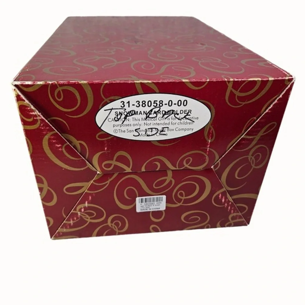 San Francisco Music Box Snowman Christmas Card Photo Holder Figurine Music Video